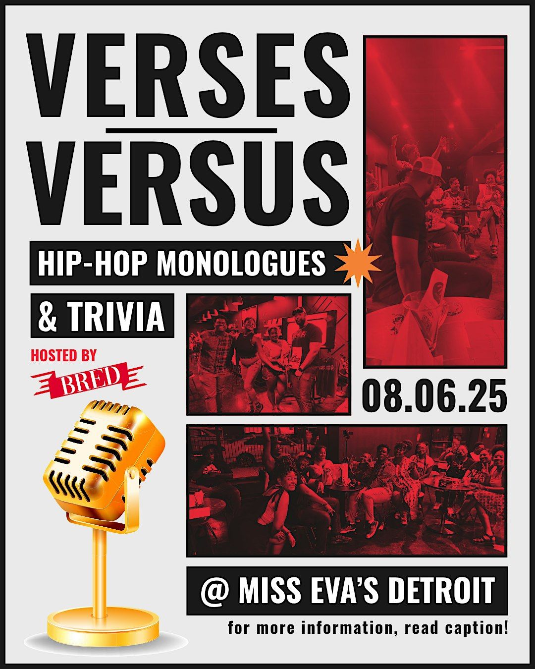 VERSES/VERSUS (an evening of hip-hop monologues and trivia), 6 August | Event in Detroit | AllEvents
