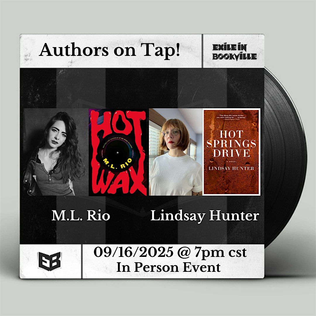 Authors on Tap: ML Rio and Lindsay Hunter, 16 September | Event in Chicago | AllEvents