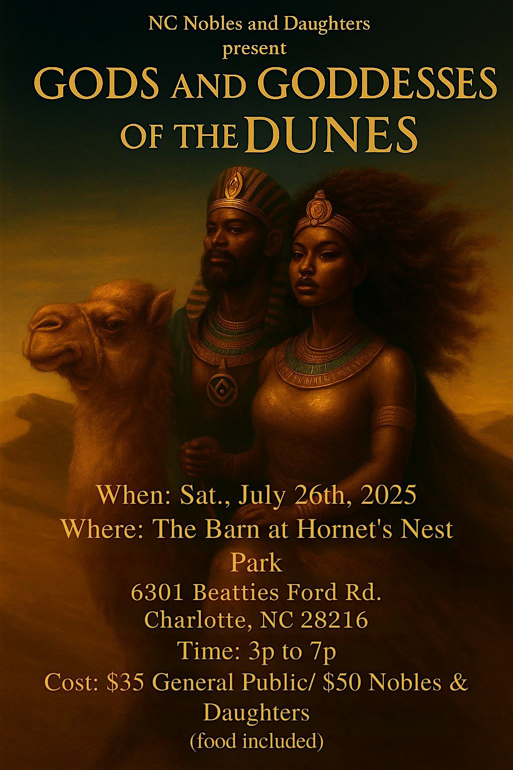 NC Nobles & Daughters Present: Gods and Goddesses of the Dunes  Party, 25 July | Event in Charlotte | AllEvents