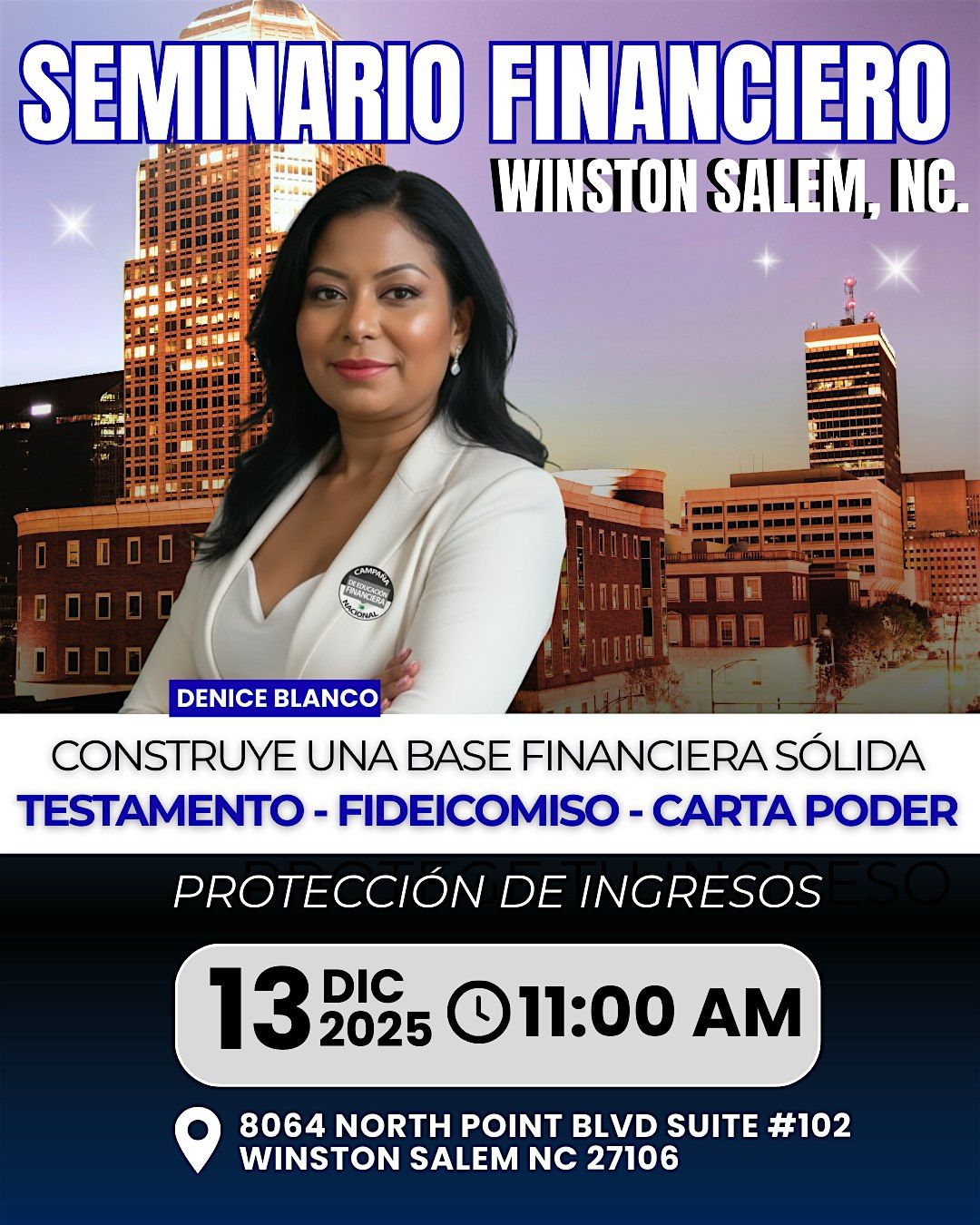 SEMINARIO FINANCIERO: Construye una Base Financiera Sólida, 18 January | Event in Winston-Salem | AllEvents