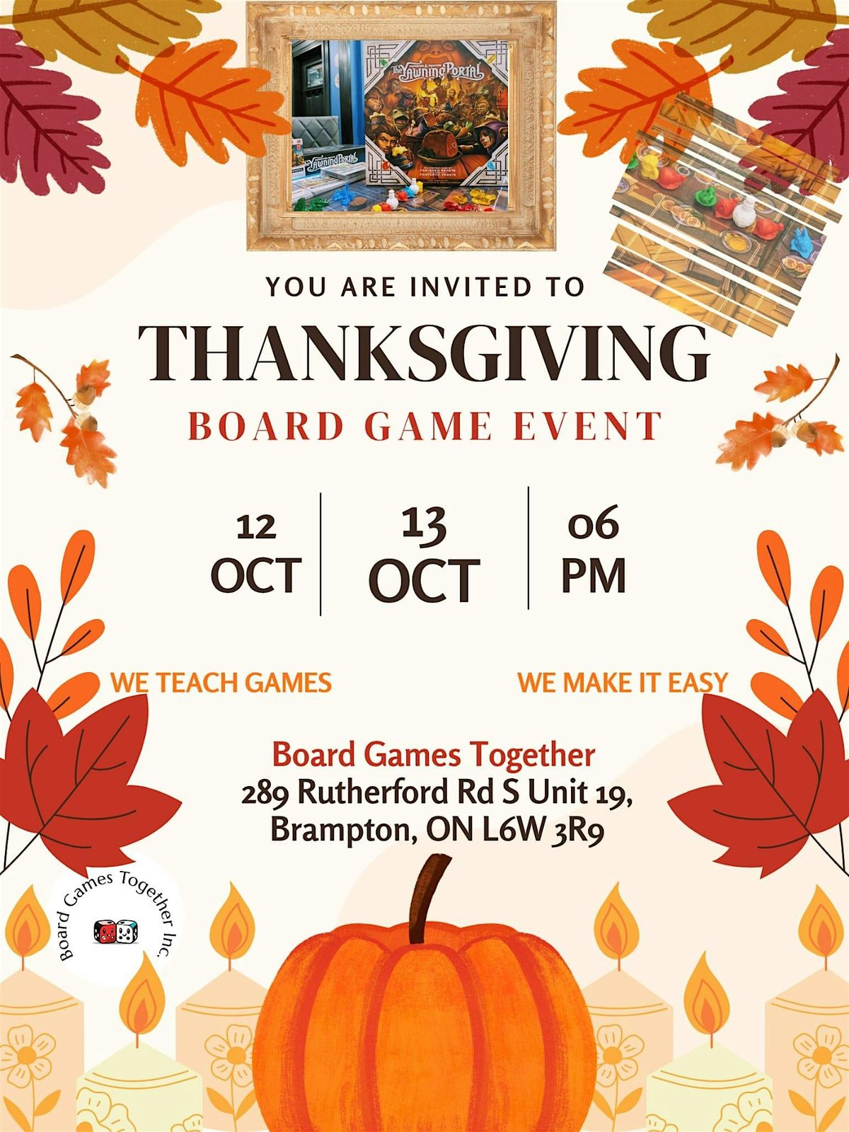 Thanksgiving Game Night at Board Games Together inc. | Event in Brampton | AllEvents