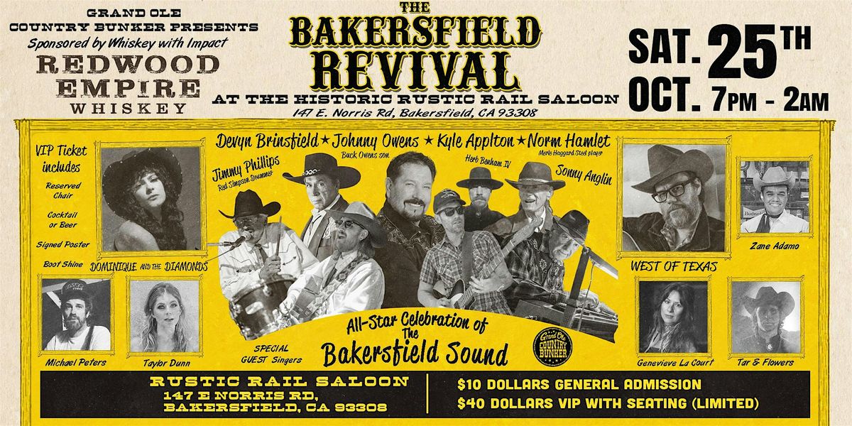 The Bakersfield Revival 02 at the Historic Rustic Rail in Bakersfield,CA, 25 October | Event in Bakersfield
