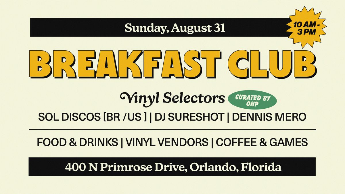 OHP X PRIMROSE LANES Presents: BREAKFAST CLUB - A 10 AM Groovy Experience!, 31 August | Event in Orlando | AllEvents