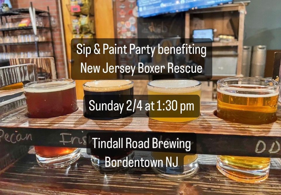 NJ Boxer Rescue Sip & Paint Party Tindall Road Brewing , Tindall Road