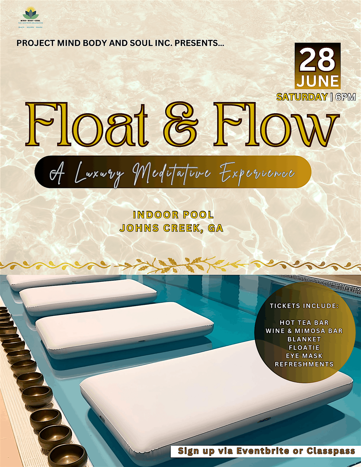 Float & Flow: A Luxury Floating Sound Bath Experience, 28 June | Event in Alpharetta | AllEvents