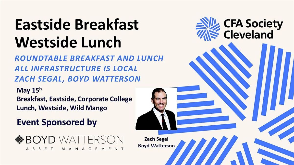 Roundtable Lunch, Boyd Watterson, Zach Segal, All Infrastructure is Local, 15 May | Event in Westlake | AllEvents