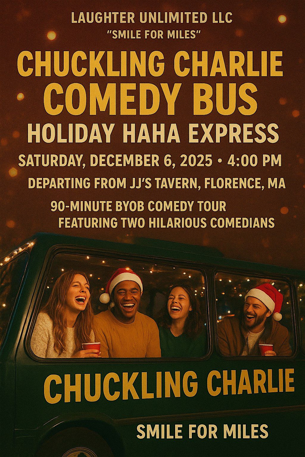 Chuckling Charlie Comedy Bus — End-of-Year Laugh-Off!, 27 December | Event in Northampton | AllEvents