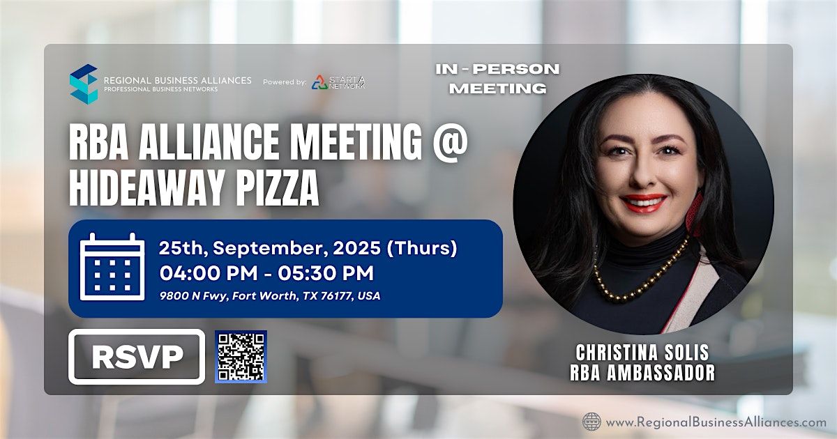 Regional Business Alliances - Alliance Area Networking Meeting | Event in Fort Worth | AllEvents