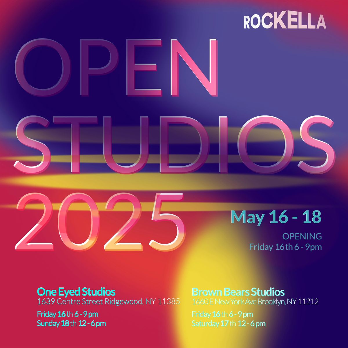 ROCKELLA OPEN STUDIOS 2025, 16 May | Event in Queens | AllEvents