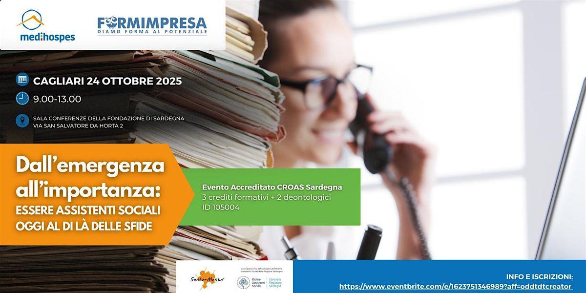 Dall’emergenza all’importanza: essere Assistenti Sociali oggi, 24 October | Event in Cagliari | AllEvents