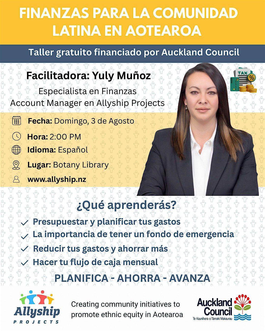 Taller: Finanzas para la comunidad Latina en Aotearoa, 3 August | Event in Auckland | AllEvents