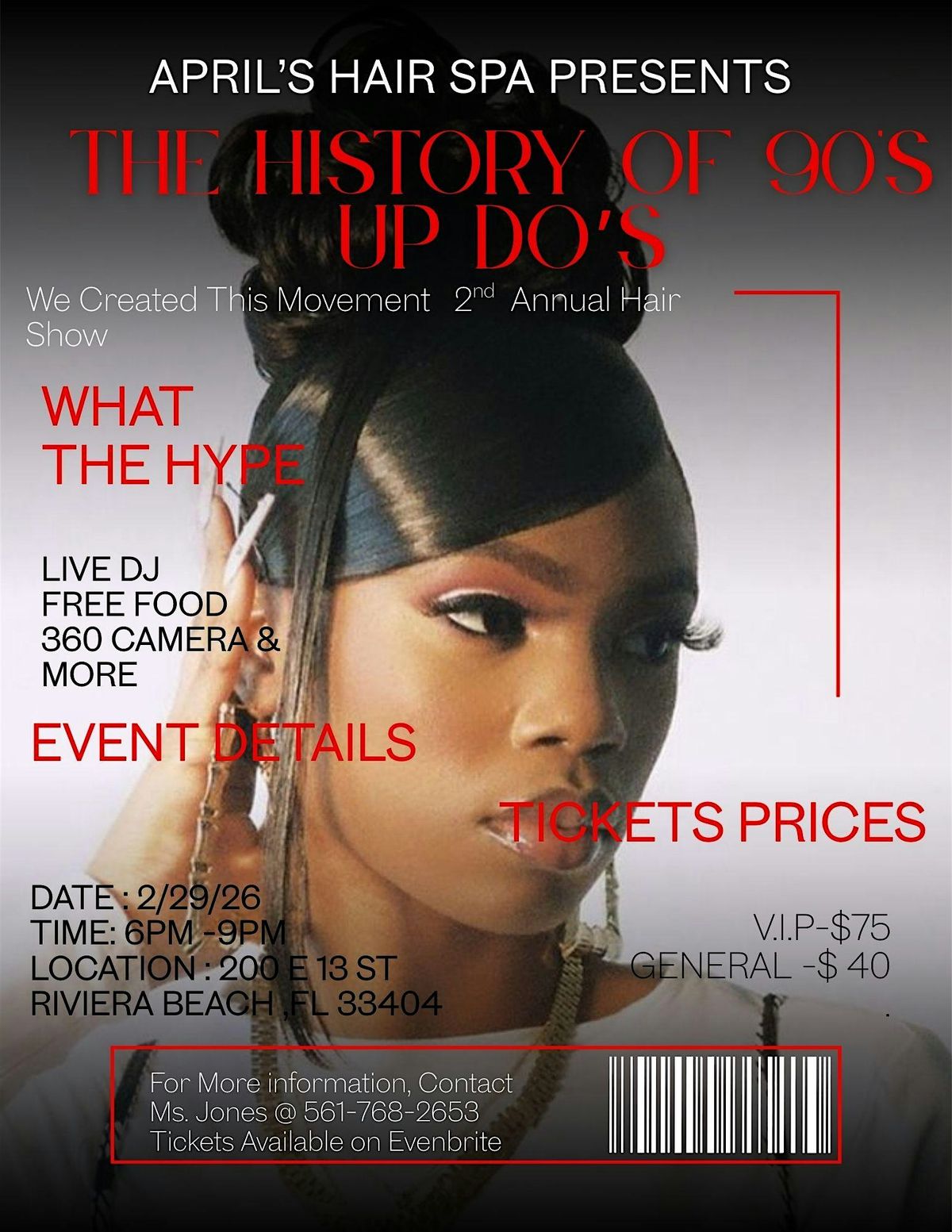 We Created This Movement "The History of 90's Up Do's" Hair Show, 28 February | Event in Riviera Beach