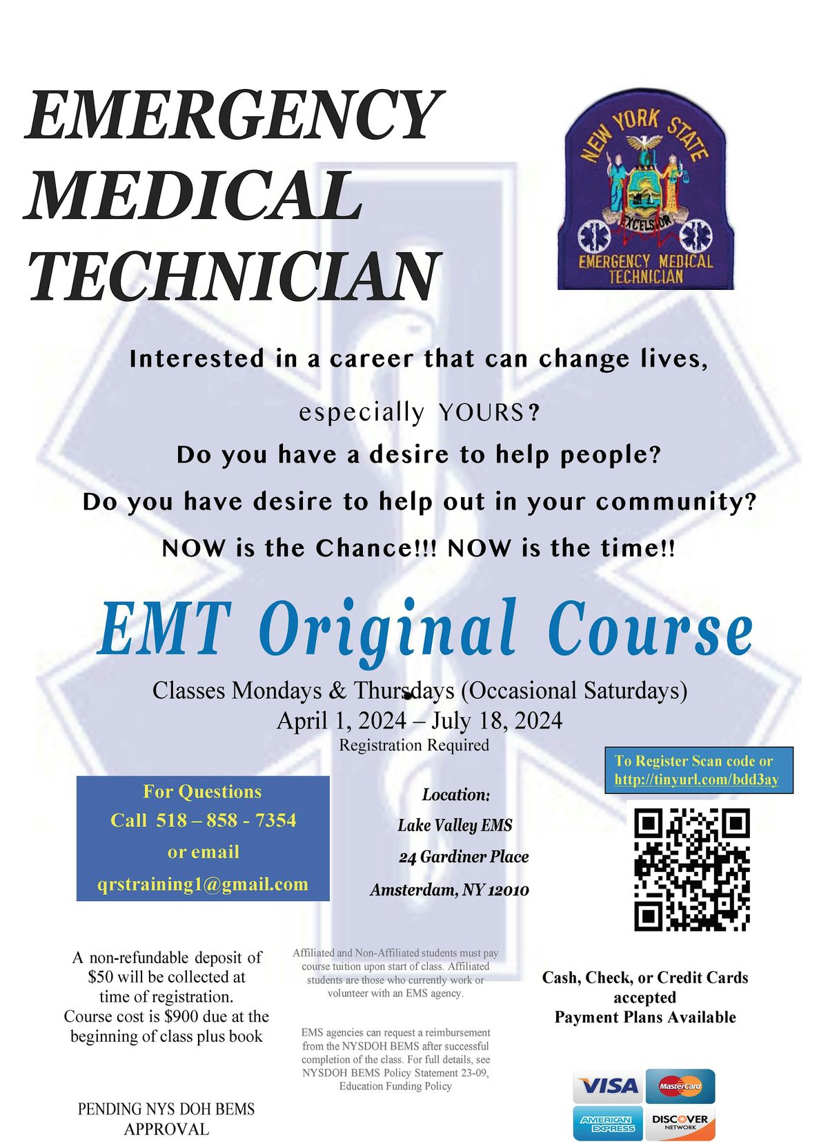 EMT Refresher Course, 18 August | Event in Fort Edward | AllEvents