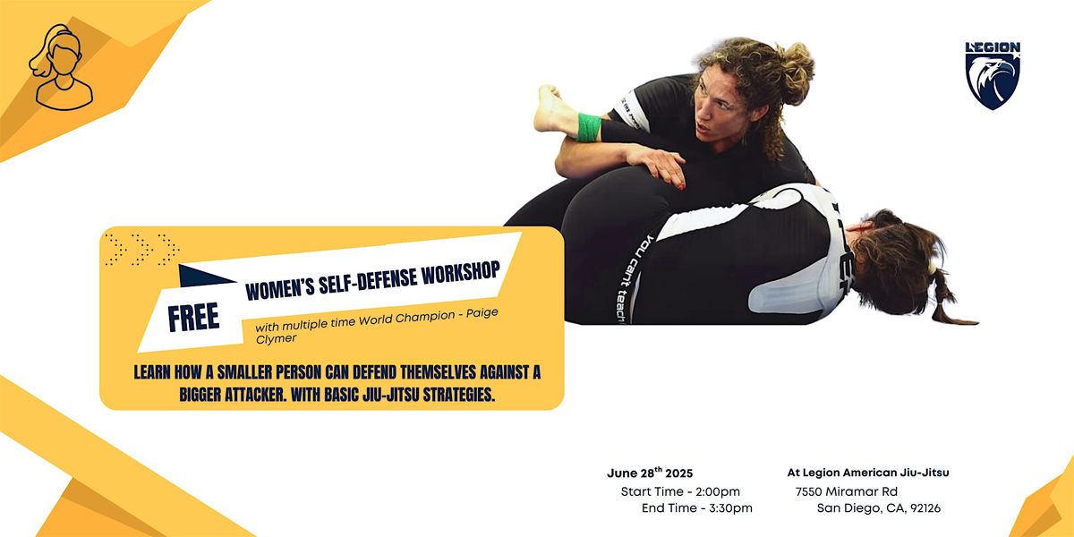 FREE Women's Self-Defense Workshop at Legion American Jiu-Jitsu, 28 June | Event in San Diego | AllEvents
