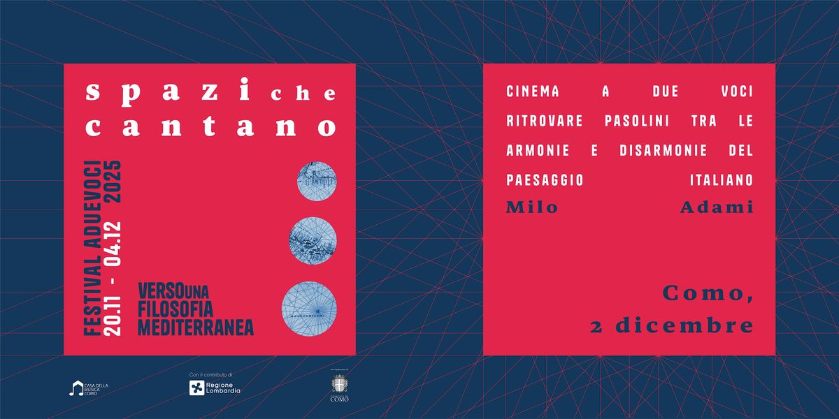 CINEMA A DUE VOCI  - Ritrovare Pasolini, 2 December | Event in Como | AllEvents