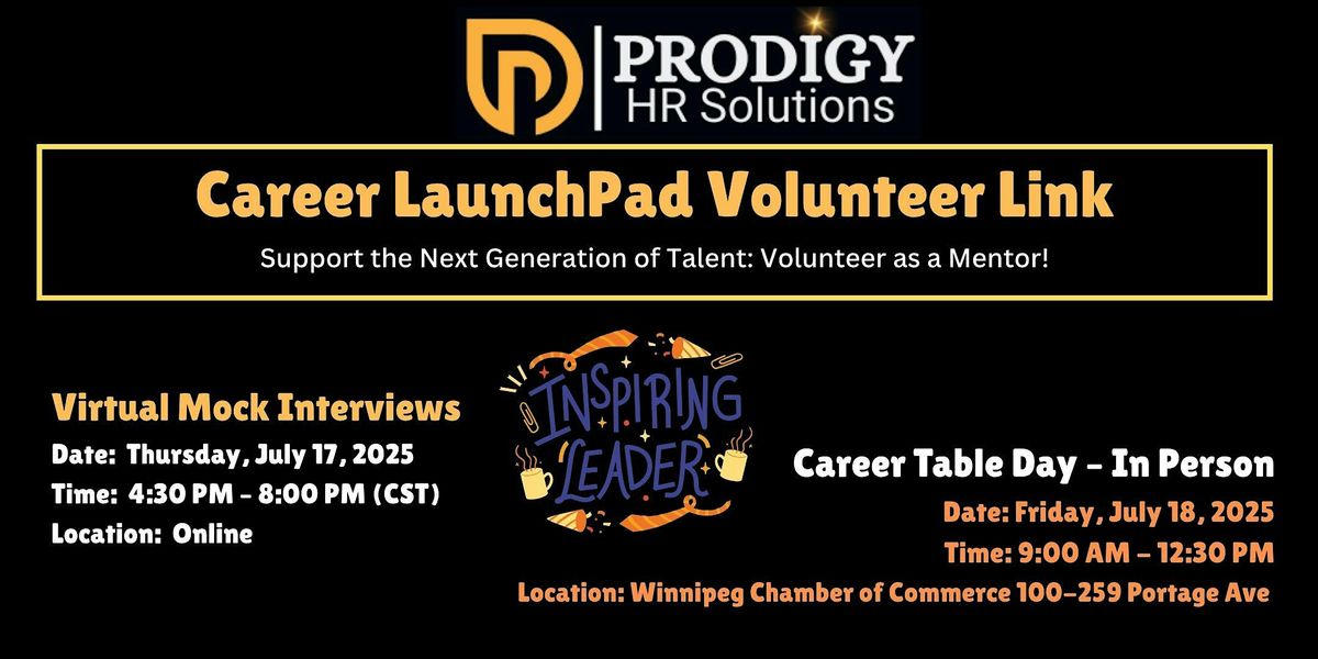 Career LaunchPad Volunteer Registration, 12 August | Event in Winnipeg | AllEvents