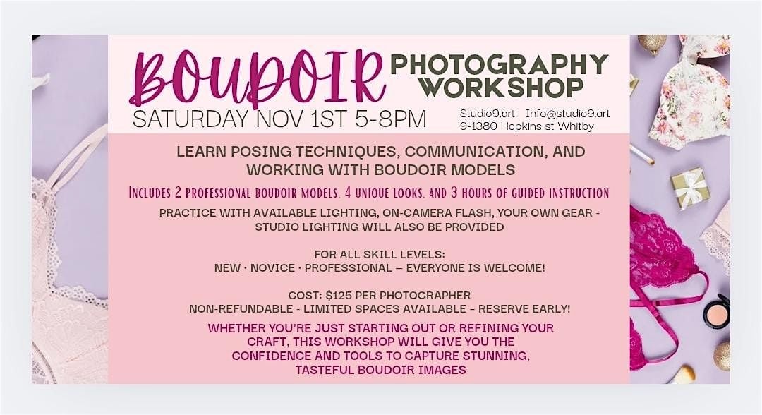 Boudoir Photography Workshop All Skill Levels, 1 November | Event in Whitby | AllEvents