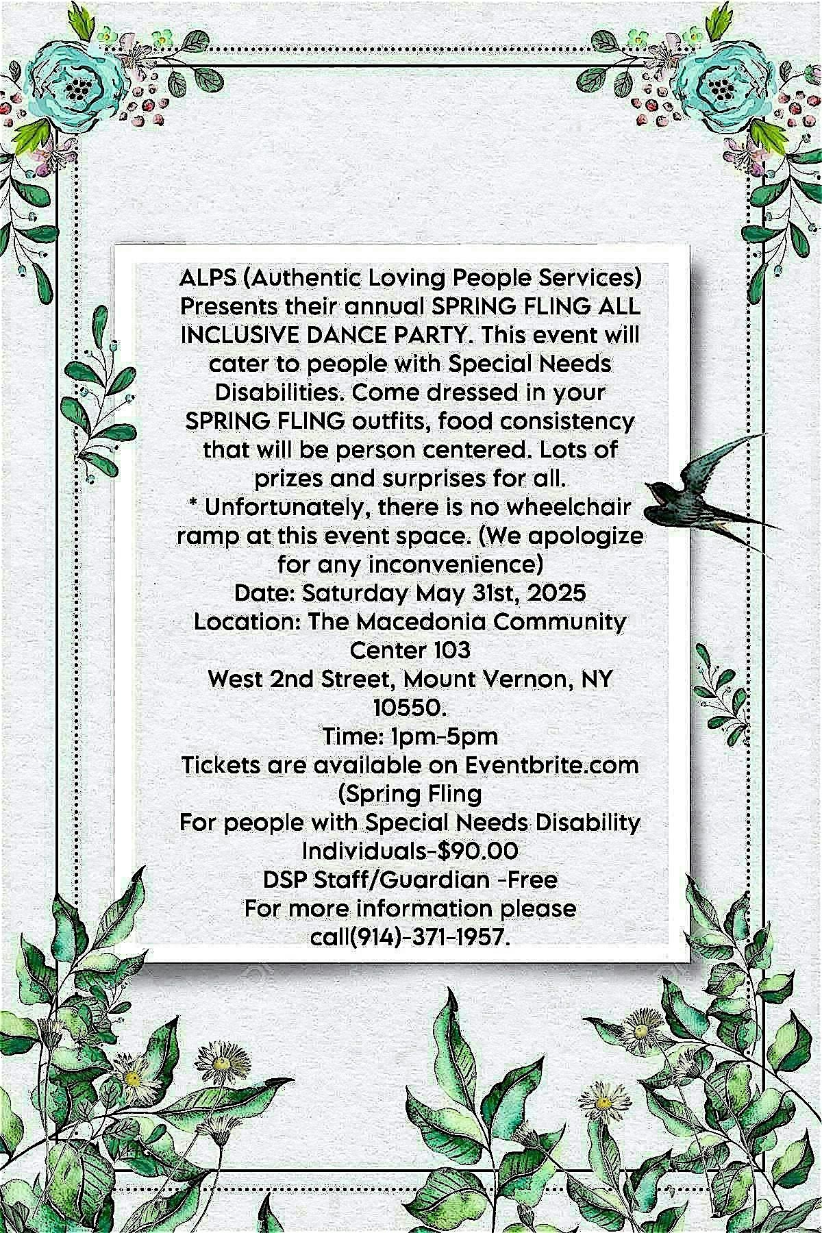 SPRING FLING FOR PEOPLE WITH SPECIAL NEEDS DISABILITY, 31 May | Event in Mount Vernon | AllEvents