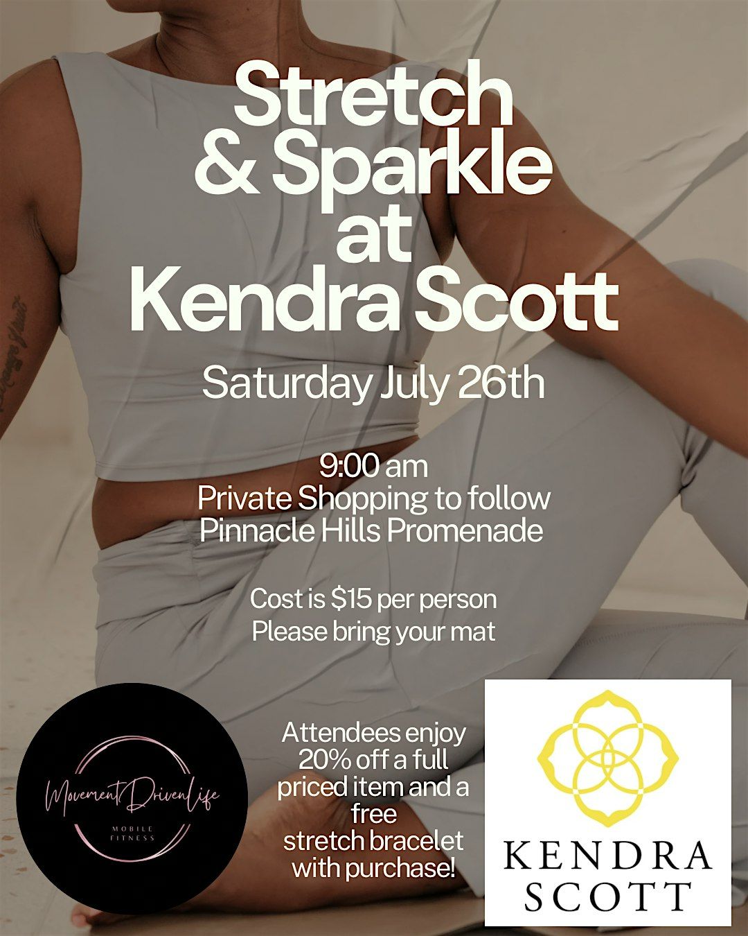Stretch & Sparkle at Kendra Scott, 26 July | Event in Rogers | AllEvents