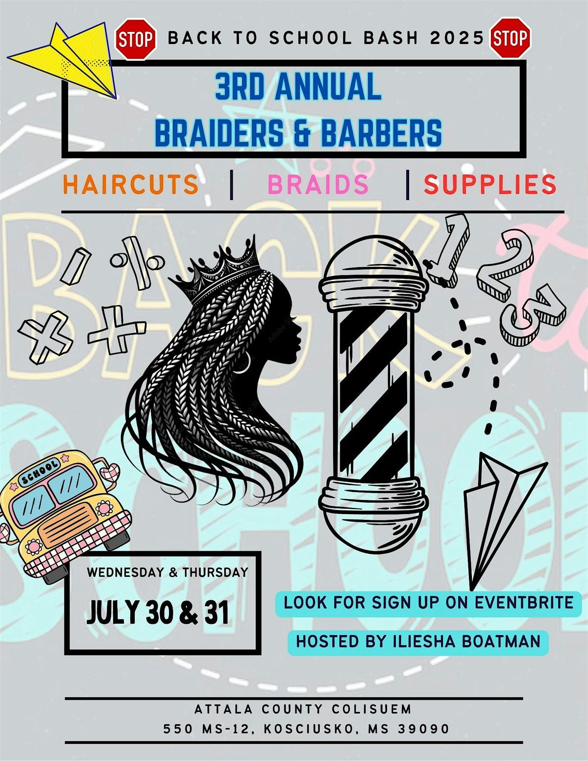 Braiders & Barbers Back 2 School Bash, 30 July | Event in Kosciusko | AllEvents