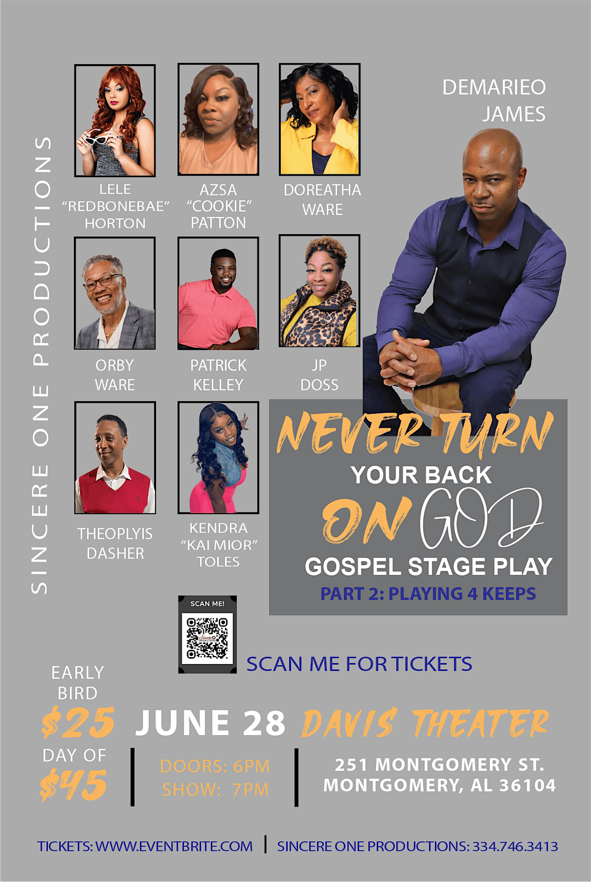 NEVER TURN YOUR BACK ON GOD PART 2(PLAYING 4 KEEPS), 28 June | Event in Montgomery | AllEvents