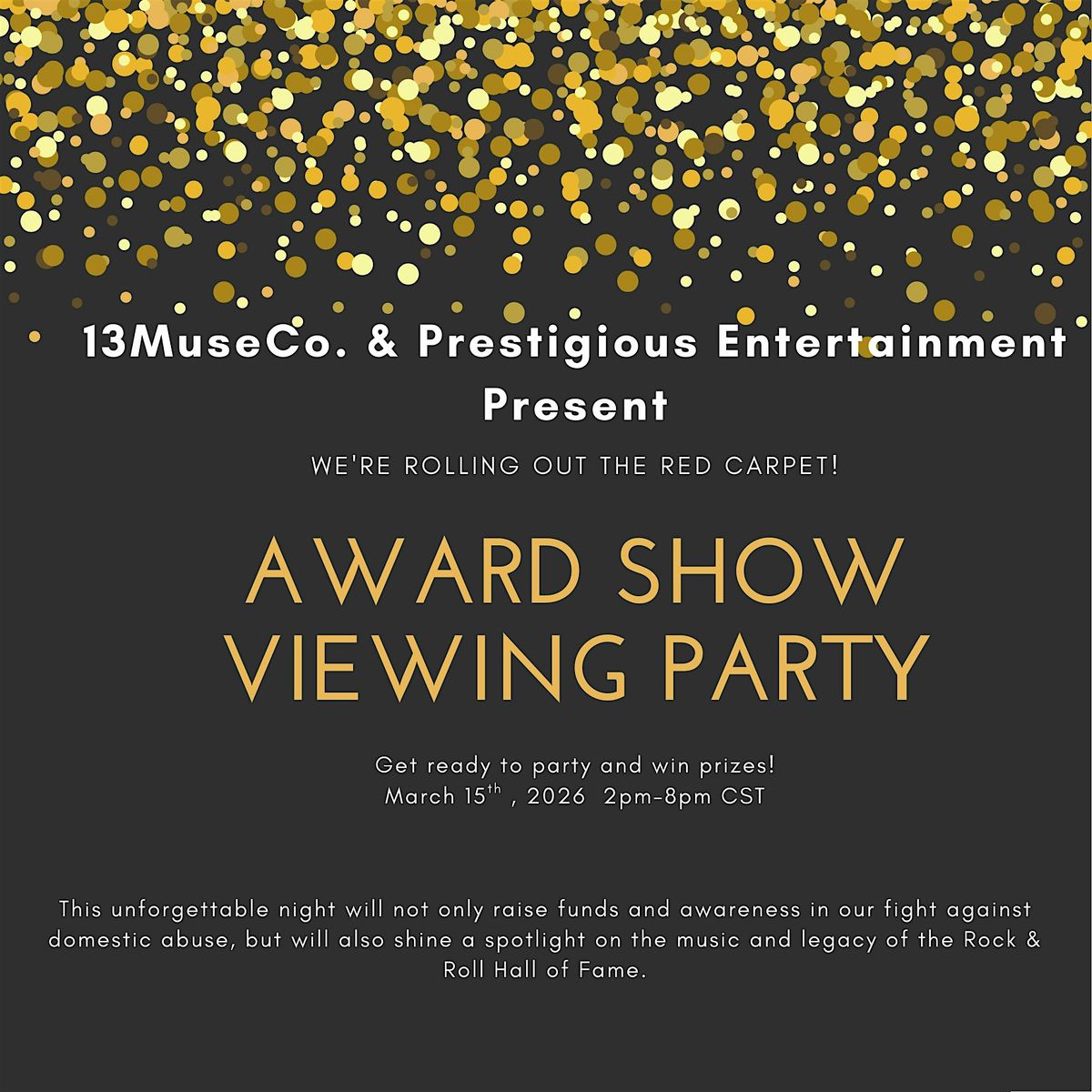 Charity Oscar's Viewing Party  in the Western Suburbs, 15 March | Event in Lisle | AllEvents