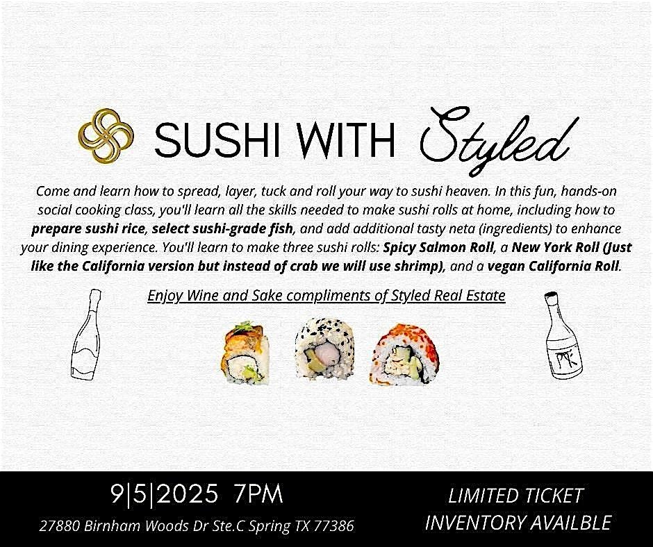 Sushi with Styled - Sushi class, 5 September | Event in Spring | AllEvents