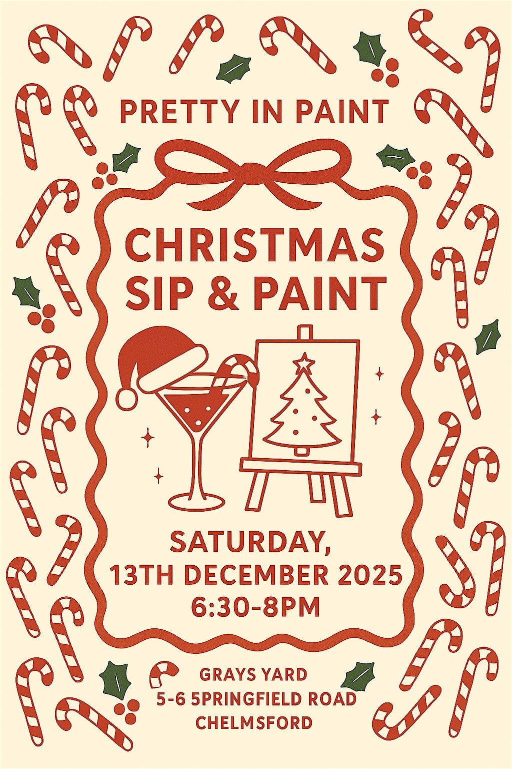 Pretty in Paint - Christmas Sip and Paint, 13 December | Event in Chelmsford | AllEvents
