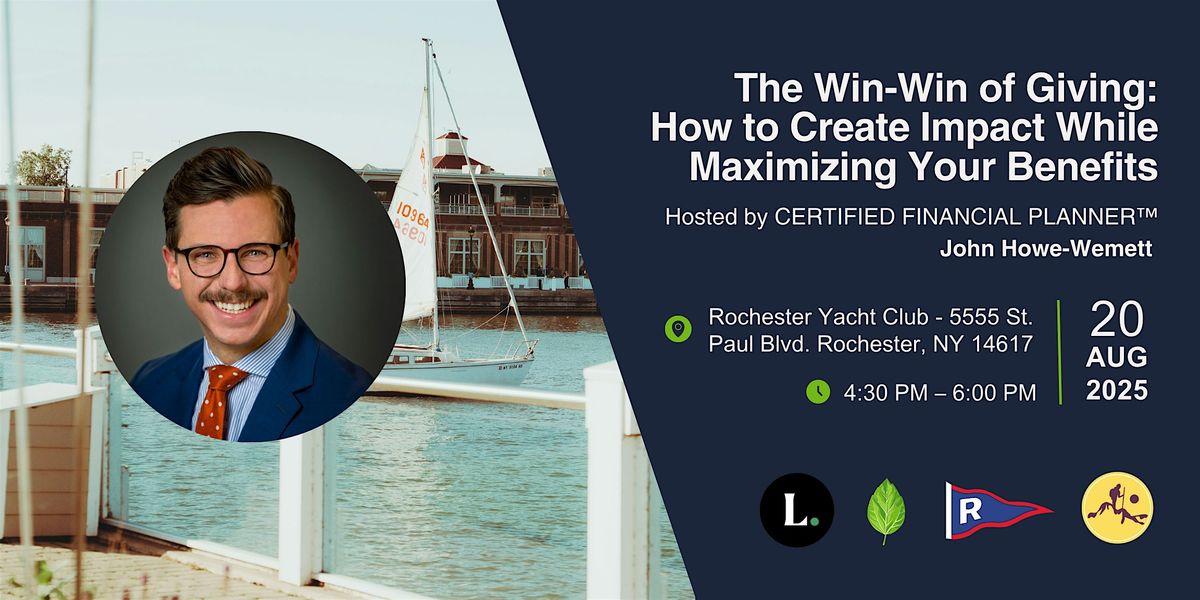 The Win-Win of Giving: How to Create Impact While Maximizing Your Benefits, 20 August | Event in Rochester