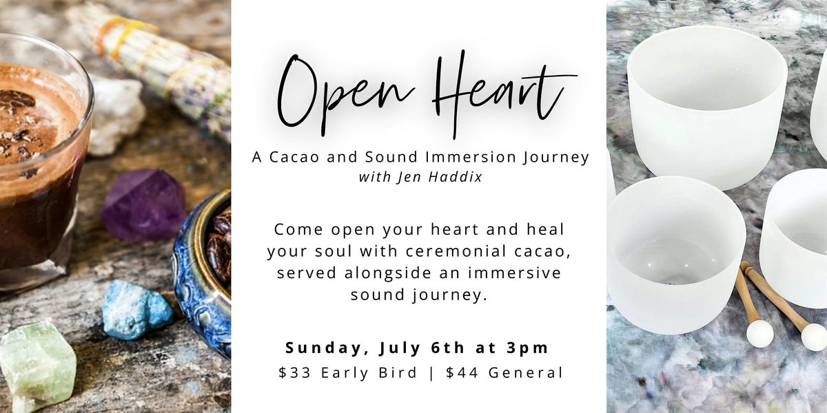 Open Heart: A Cacao and Sound Immersion Journey, 6 July | Event in Reno | AllEvents
