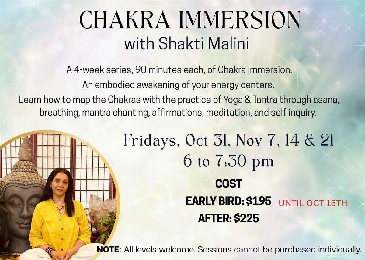 Chakra Immersion: 4-week series, 31 October | Event in San Jose | AllEvents