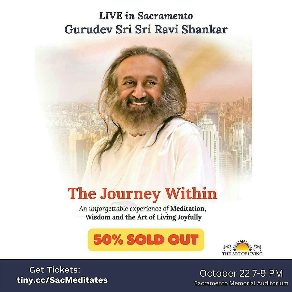 Journey Within with Gurudev Sri Sri Ravishankar, 22 October | Event in Sacramento | AllEvents