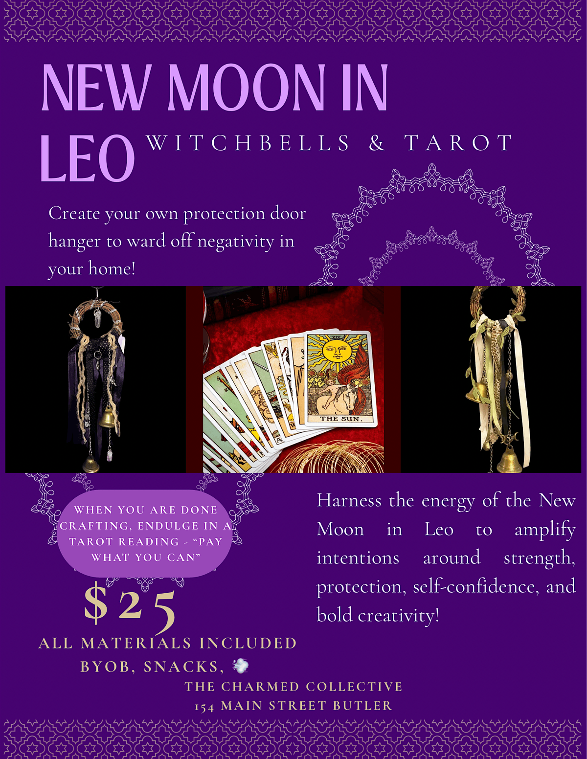 New Moon in Leo DIY Witchbells & Tarot, 24 July | Event in Butler | AllEvents