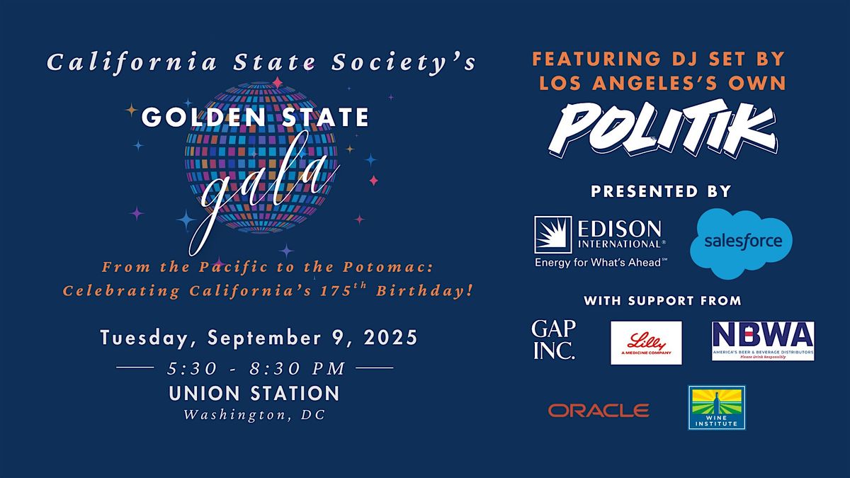 The Golden State Gala, 9 September | Event in Washington | AllEvents