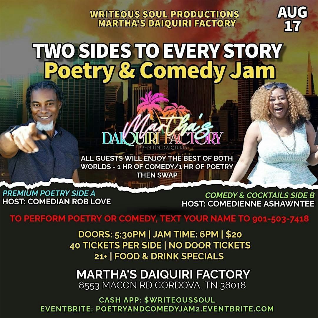 Two Sides to Every Story: Poetry & Comedy Jam 2, 17 August | Event in Memphis | AllEvents
