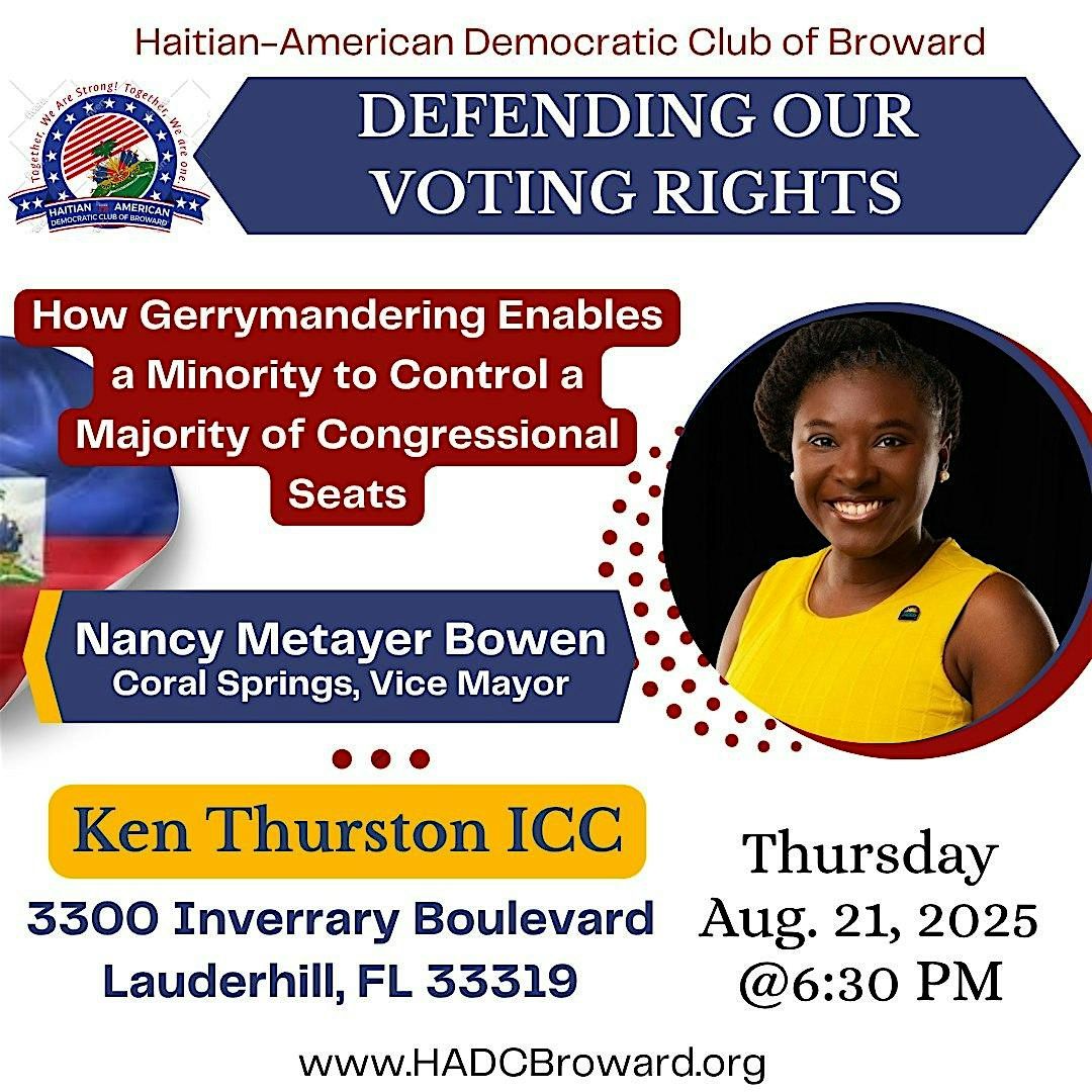 Defending Our Voting Rights, 21 August | Event in Lauderhill | AllEvents