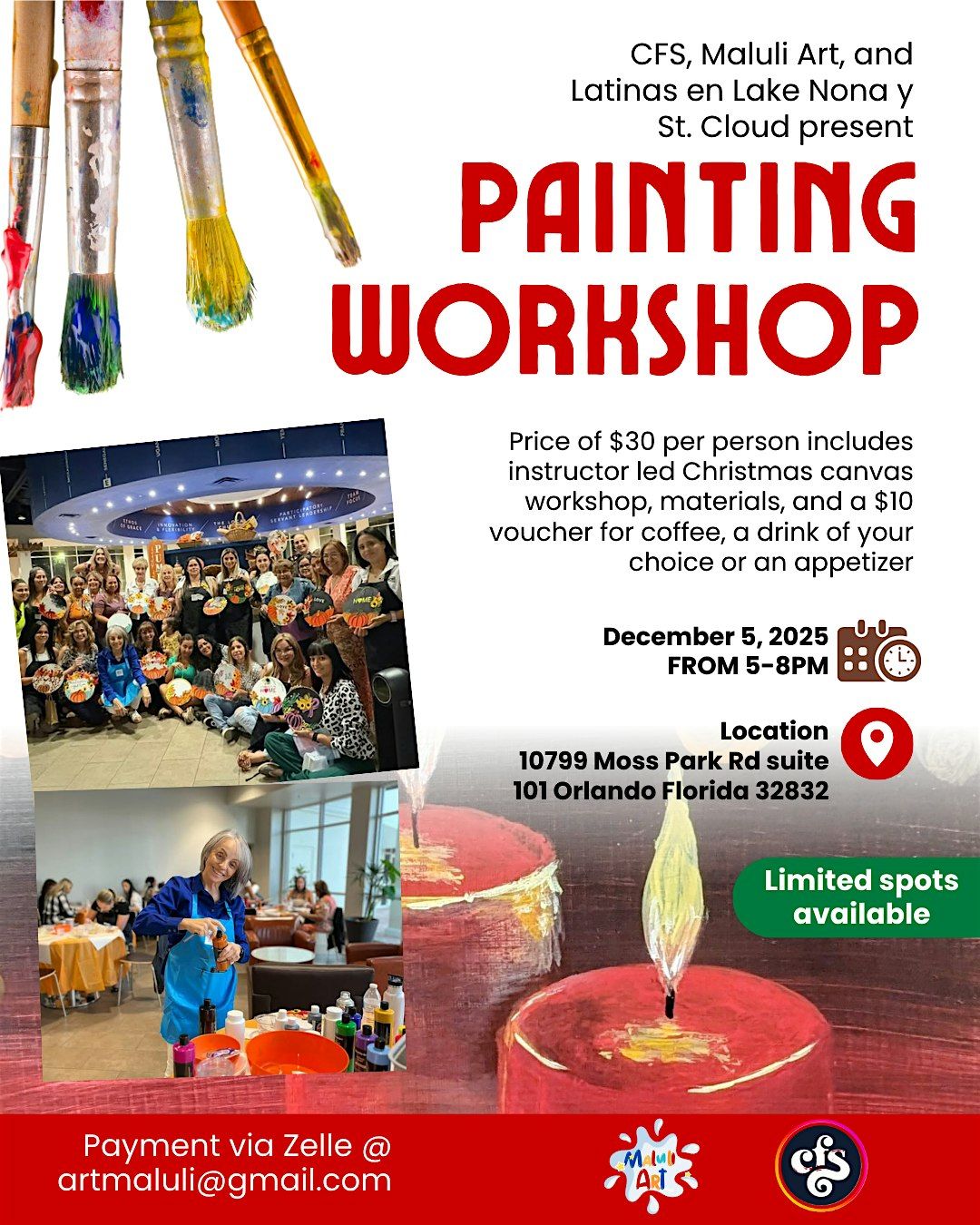 Painting workshop  $30 to artmaluli@gmail.com, 5 December | Event in Orlando | AllEvents
