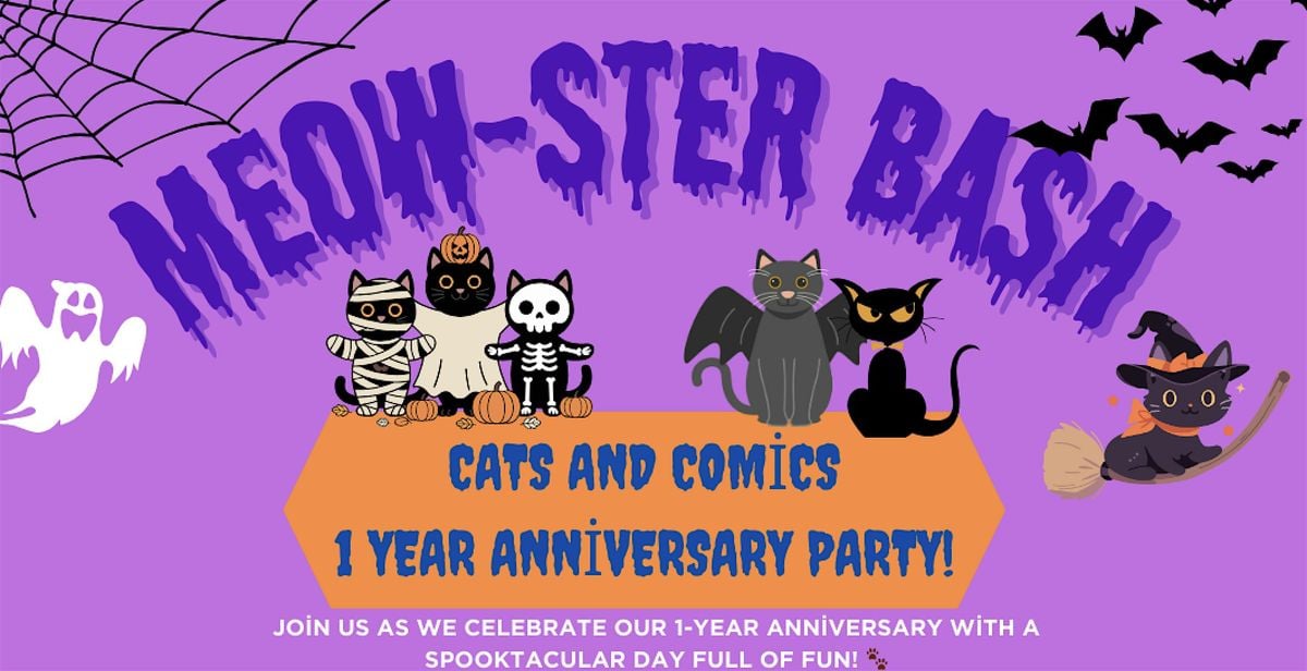 Meow-ster Bash - Cats and Comics Rescue 1 year anniversary bash!, 31 October | Event in Upland | AllEvents