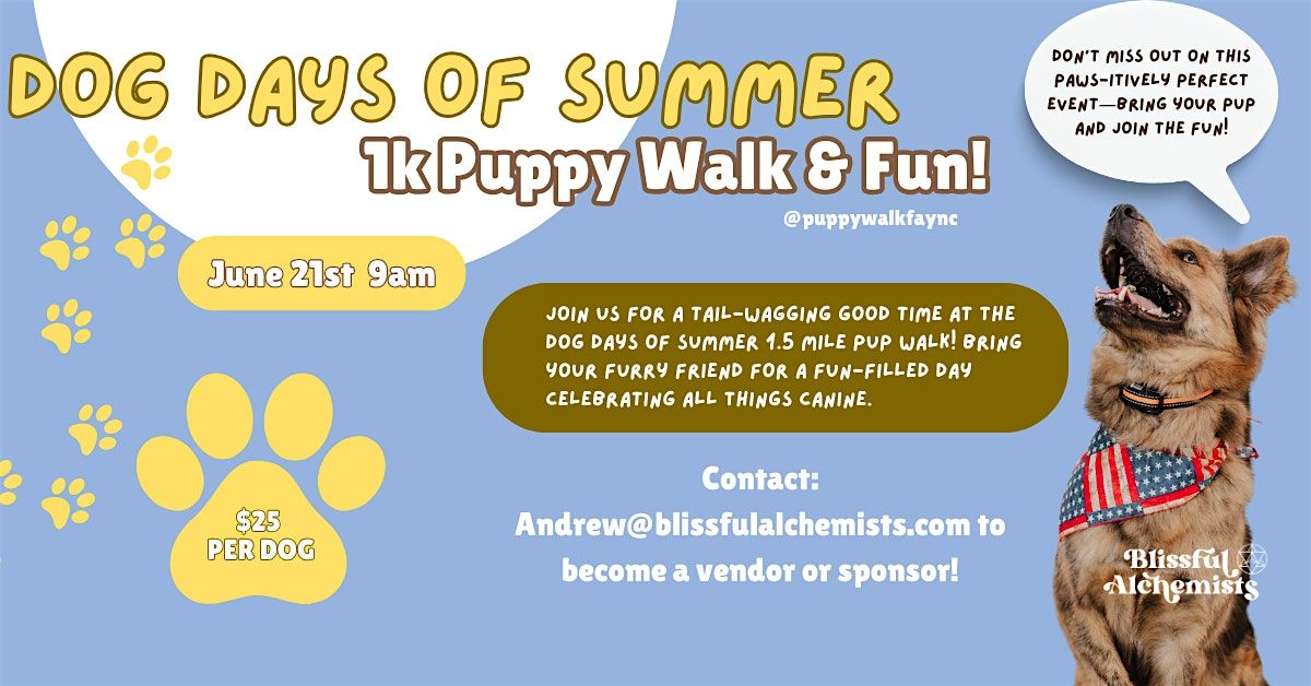Dog Days of Summer Puppy Walk | Event in Fayetteville | AllEvents