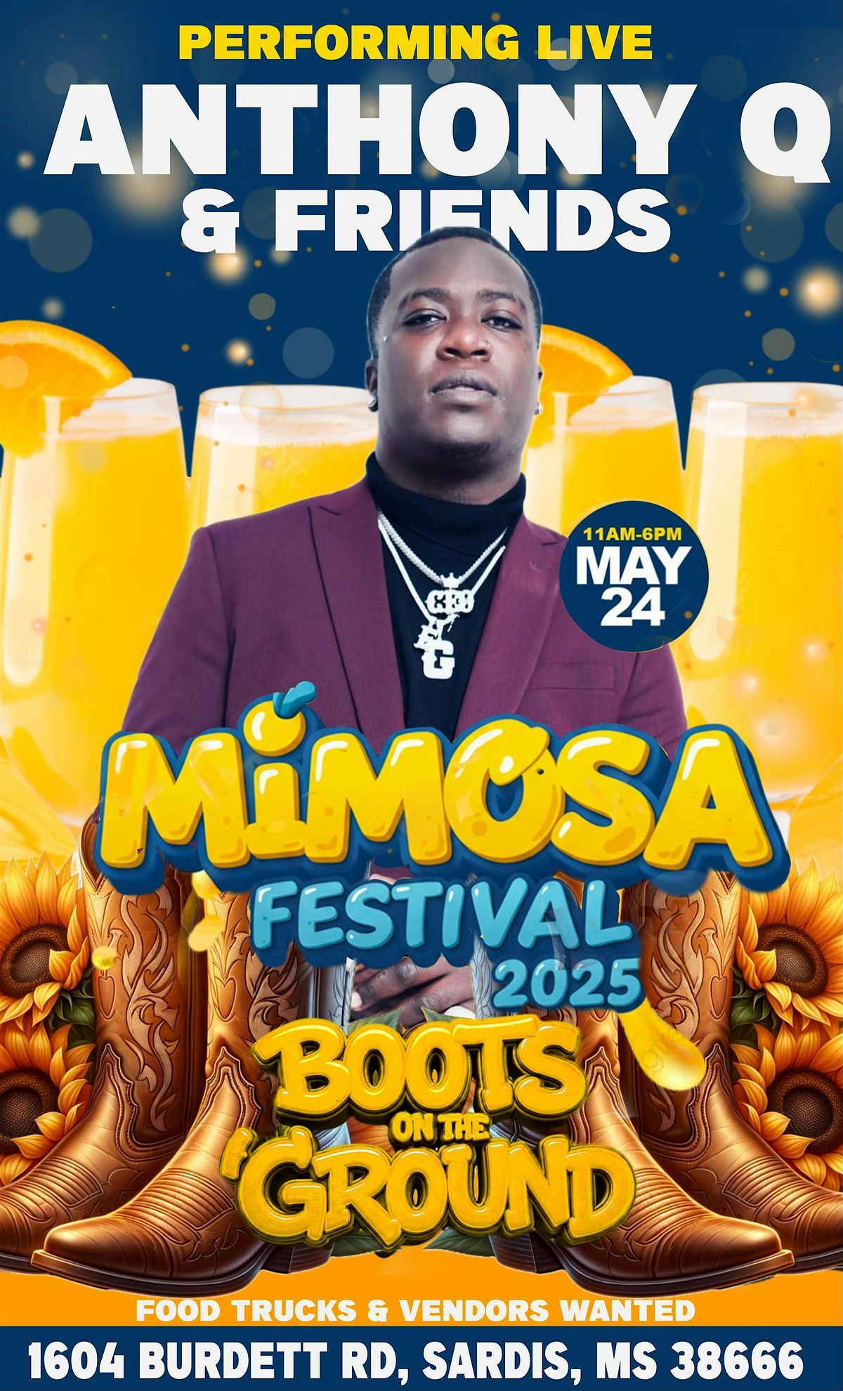 Anthony Q Live "Boots on The Ground" Mimosa Festival, 24 May | Event in Sardis | AllEvents