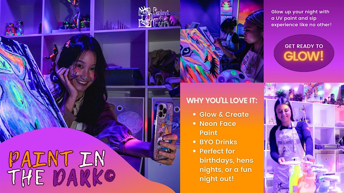 Paint and Sip: Paint in the Dark© Disco Party, 18 October | Event in Port Melbourne | AllEvents