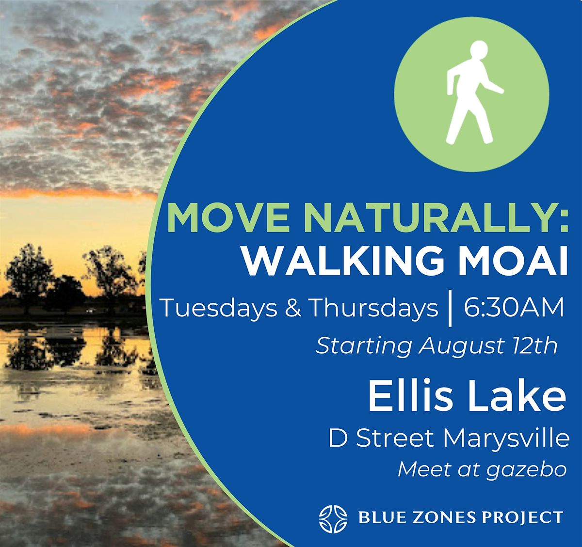 Ellis Lake Walking Moai with Blue Zones Project Yuba Sutter, 12 August | Event in Marysville | AllEvents