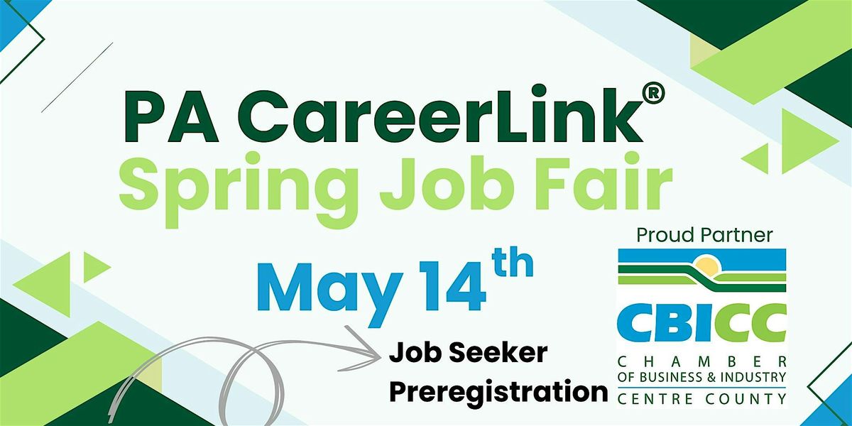 PA CareerLink® Centre County Spring Job Fair (Job Seeker Registration), 14 May | Event in State College | AllEvents