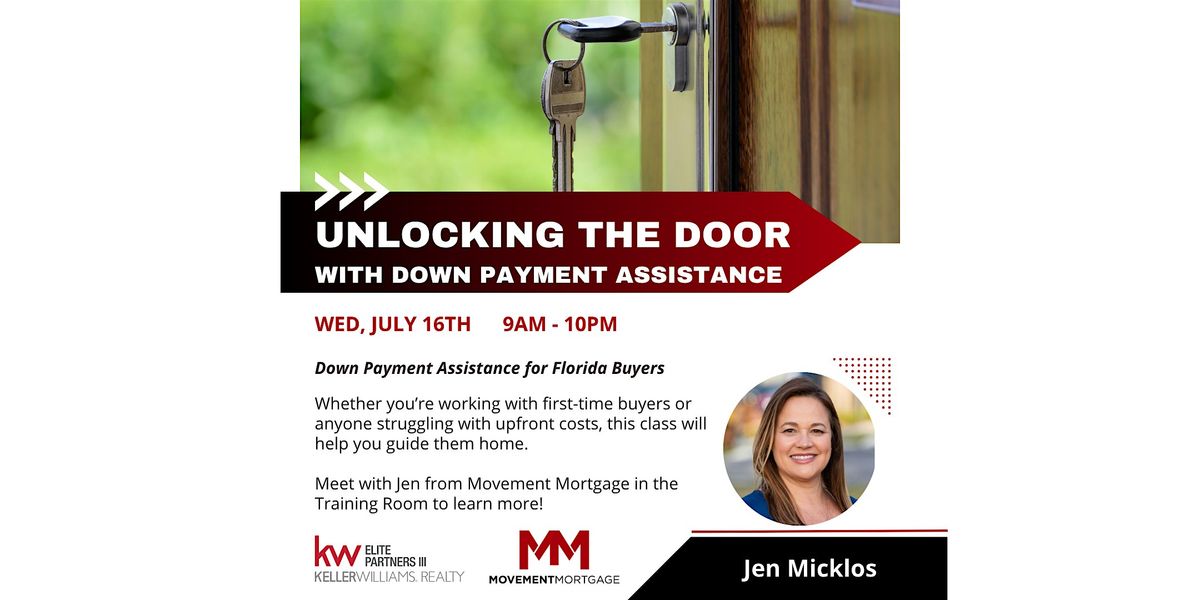 ((KW CLERMONT))  Unlocking the Door with Down Payment Assistance, 16 July | Event in Clermont | AllEvents