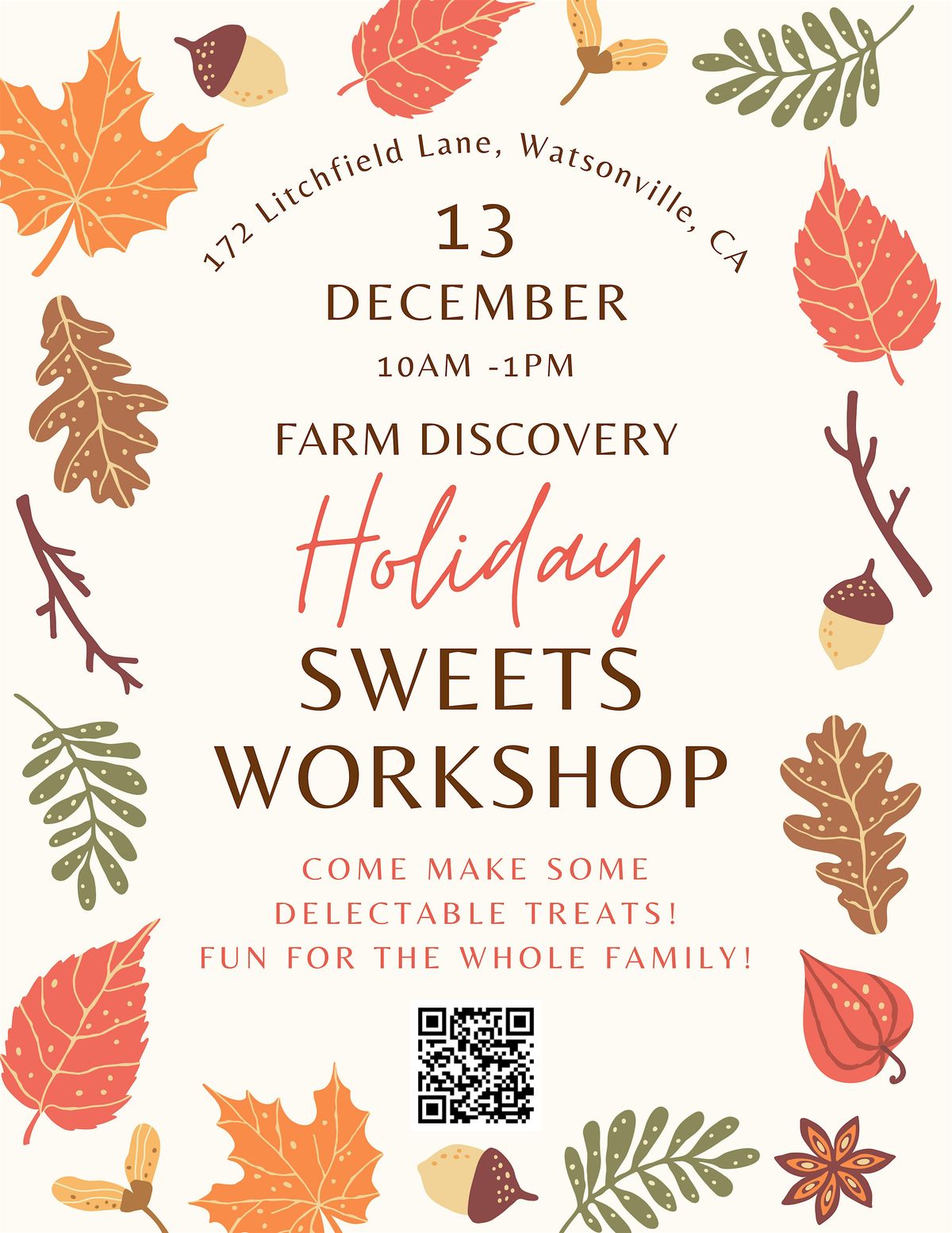 Holiday Sweets Baking Workshop, 13 December | Event in Watsonville | AllEvents