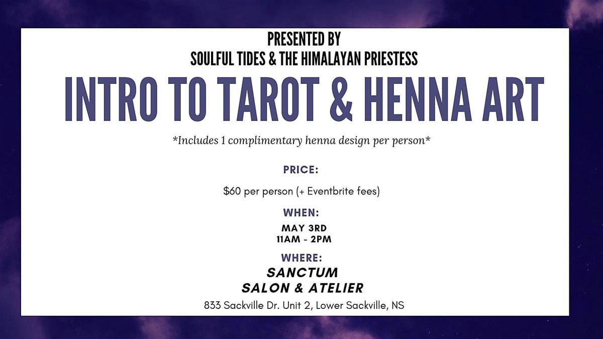 Intro to Tarot & Henna | Event in Lower Sackville | AllEvents