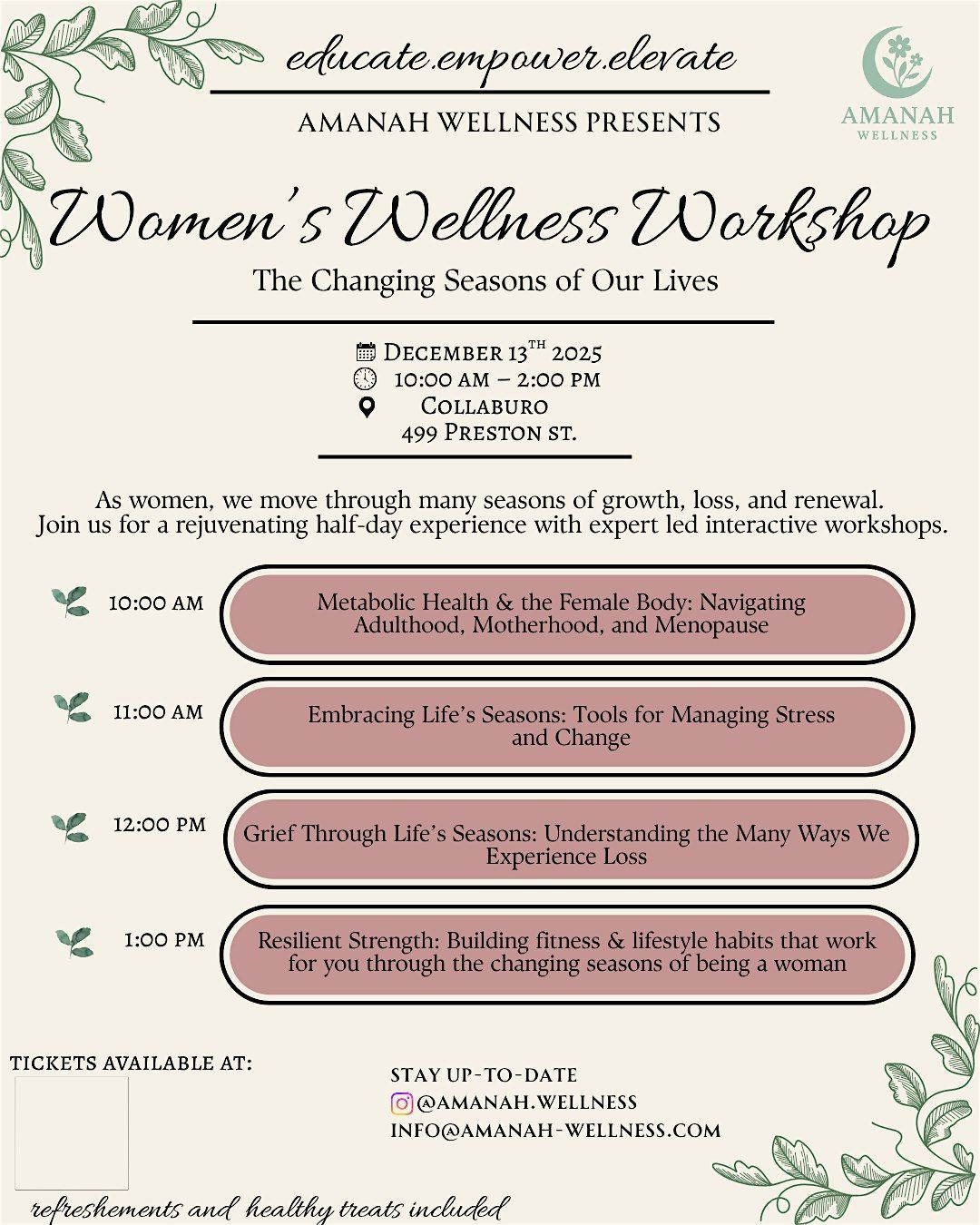 Women's Wellness Workshop:  The Changing Seasons of Our Lives, 13 December | Event in Ottawa | AllEvents