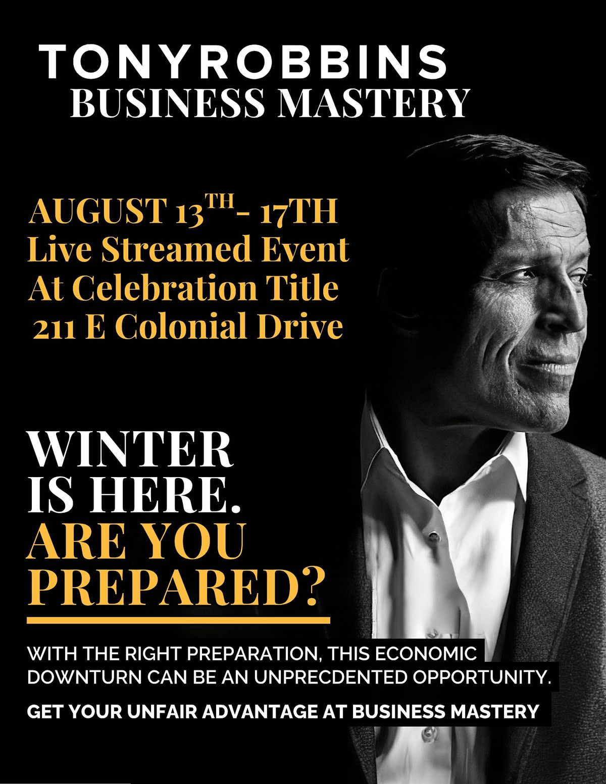 Tony Robbins Business Mastery, 13 August | Event in Orlando | AllEvents