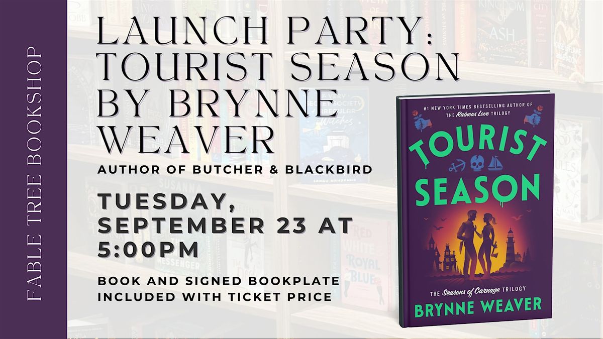 Launch Party: Tourist Season by Brynne Weaver at Fable Tree Bookshop, 23 September | Event in Titusville | AllEvents