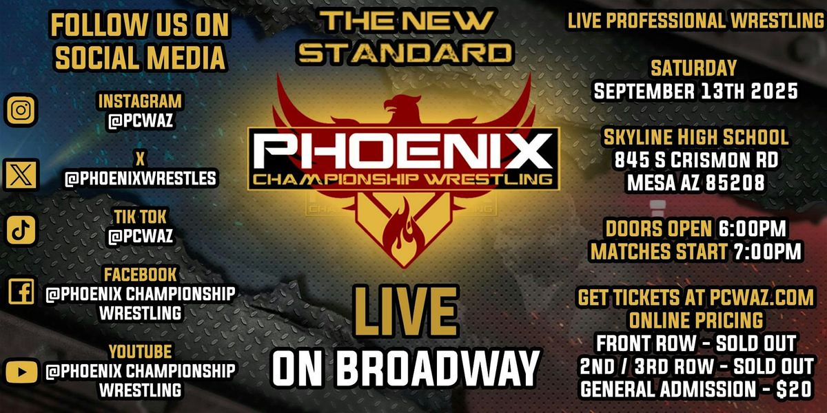 Phoenix Championship Wrestling presents “Anniversary 7”, 13 September | Event in Mesa | AllEvents